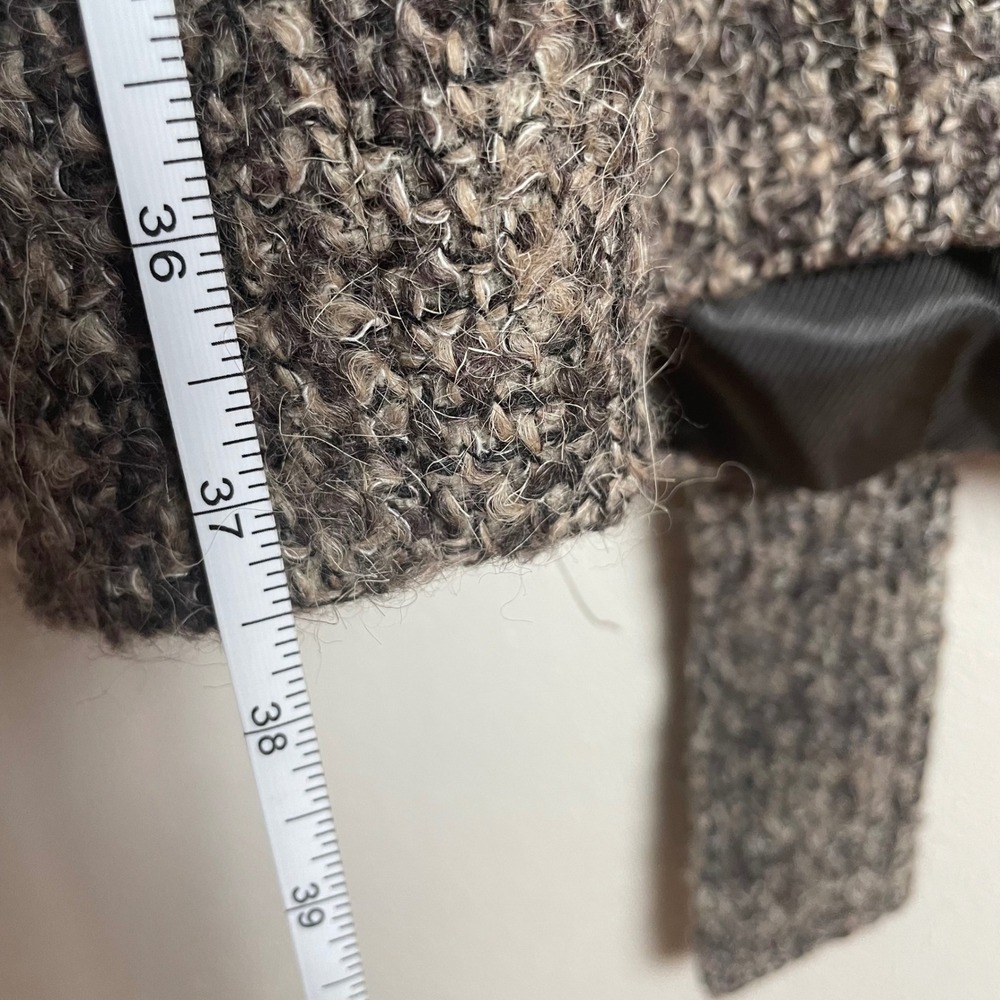 Calvin Klein Womens Wool Blend Double Breasted Belted Coat Taupe Tweed 10 NWT - Picture 7 of 9